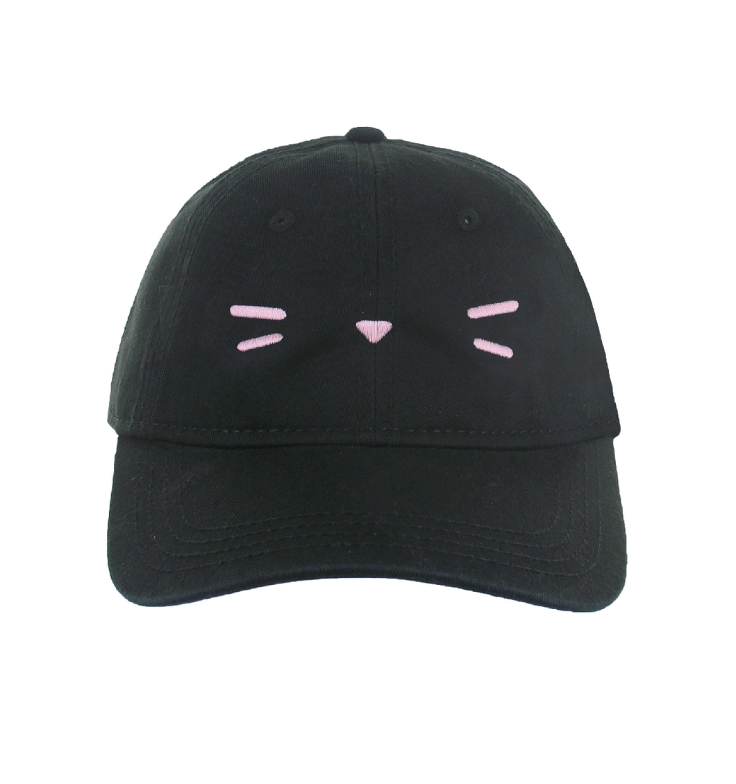 Kami Cat Soft Pink Whiskers Cap in Black